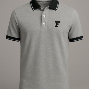 Kaos Polo Pria Abu-Abu Heather