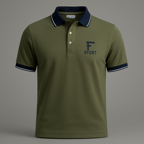 Kaos Polo Hijau Khaki Logo F